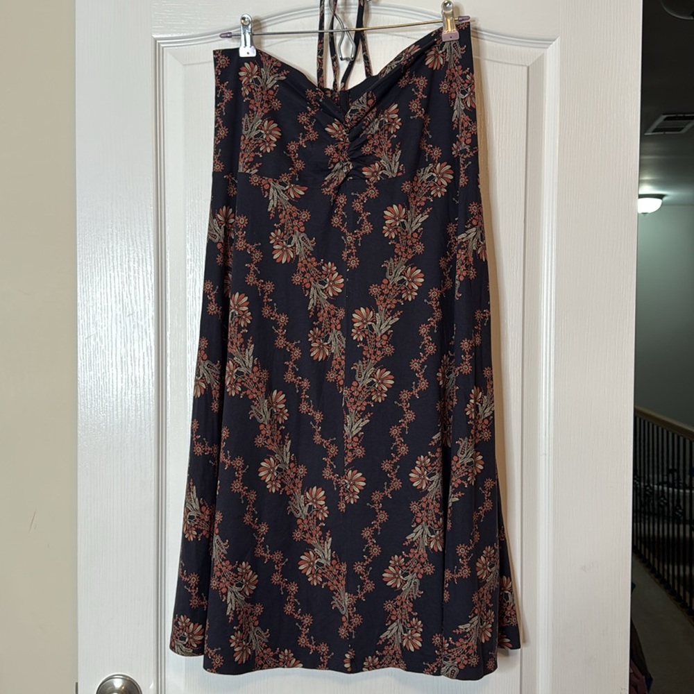 Patagonia Organic Cotton Convertible Dress Navy Blur Floral Large - Picture 7 of 12